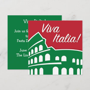 Anpassbares Viva Italia Patriotisches Italien Einladung