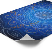 Anpassbares Wasser (Psychedelische Spirographie) Poster (Ecke)