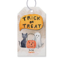 Anpassbares Wasserfarben-Geschenk-Tag zu Halloween