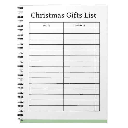 Anpassbares Weihnachtsgeschenkliste-Notizblock Notizblock (Vorderseite)