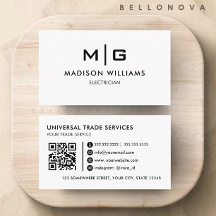 Anpassbares Weiß und Schwarz  Professionell Visitenkarte