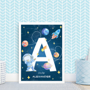 Anpassbares Weltraum-Abenteuer-Buchstabe 'A'-Poste Poster