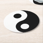 Anpassbares Yin Yang-Symbol Runder Pappuntersetzer (Angewinkelt)