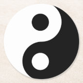 Anpassbares Yin Yang-Symbol Runder Pappuntersetzer (Vorderseite)