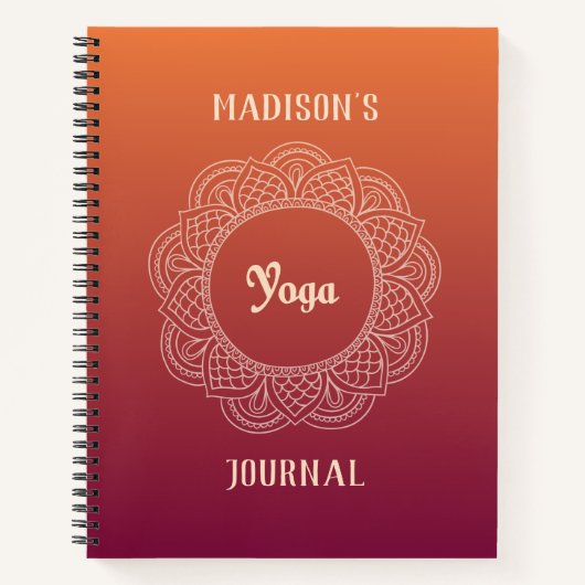 Anpassbares Yoga Journal Notizblock (Vorderseite)