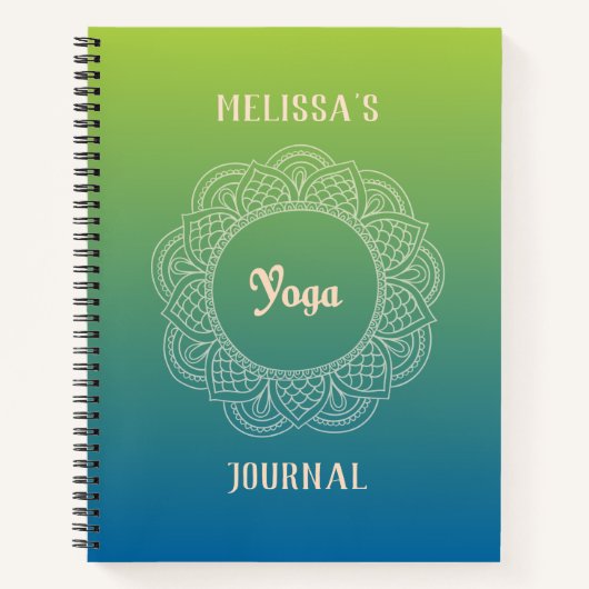 Anpassbares Yoga Journal Notizblock (Vorderseite)