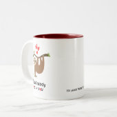 Anpassen Adorable Sloth HAPPY Valentine's Day Zweifarbige Tasse (Vorderseite Links)