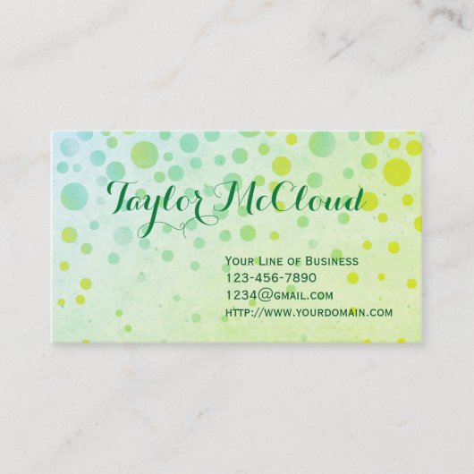 Anpassen beider Seiten grüner Blasen Visitenkarte (Vorderseite)