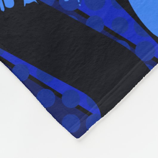 Anpassen beliebiger Name oder Wort | Blau und Schw Fleecedecke (Ecke)