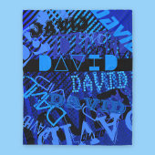 Anpassen beliebiger Name oder Wort | Blau und Schw Fleecedecke