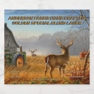 Anpassen Big Buck Deer Barnyard Showdown Detaillie Bierflaschenetikett