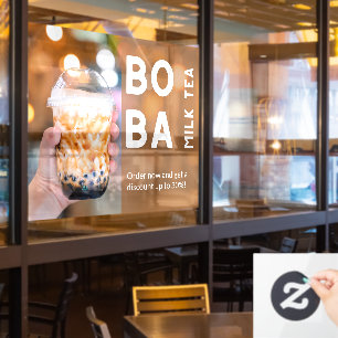 Anpassen Boba Milchtee Rabatt Werbeverkauf Fensteraufkleber