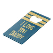 Anpassen der 1-Foto-Liebe, die Sie goldblau prägen Geldbeutel Flaschenöffner (Vorderseite Schrägansicht)