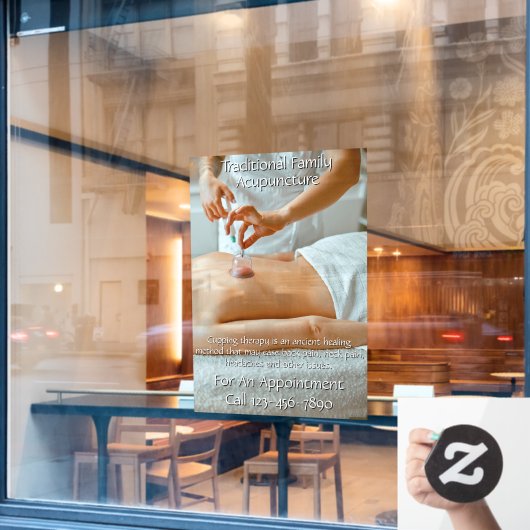 Anpassen der Akupunkturbehandlung 3 Fensteraufkleber (Café-Fenster)