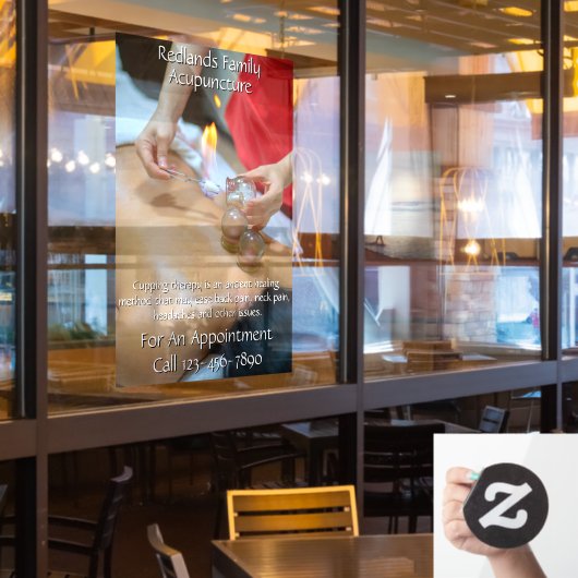 Anpassen der Akupunkturkurierung 2 Fensteraufkleber (Restaurantfenster)
