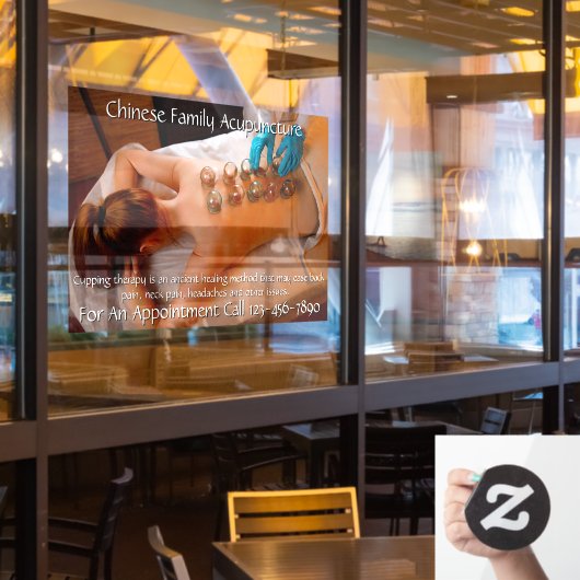 Anpassen der Akupunkturkurierung 5 Fensteraufkleber (Restaurantfenster)