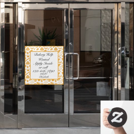 Anpassen der Bäckerei Hilfe Gewollt Bäckerei Koch Fensteraufkleber (Büro Tür)