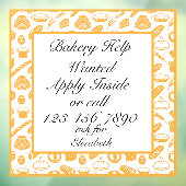 Anpassen der Bäckerei Hilfe Gewollt Bäckerei Koch Fensteraufkleber (Blatt 3)