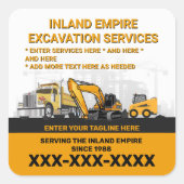 Anpassen der Bauweise des Generalunternehmers Quadratischer Aufkleber (Vorderseite)