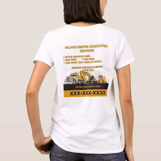 Anpassen der Bauweise des Generalunternehmers T-Shirt (Rückseite)