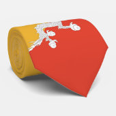 Anpassen der Bhutan-Flag-Krawatte Krawatte (Gerollt)