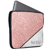 Anpassen der Blushed Rose Gold Imitate Glitzer Mar Laptopschutzhülle (Vorne Rechts)