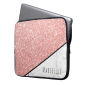 Anpassen der Blushed Rose Gold Imitate Glitzer Mar Laptopschutzhülle (Vorderseite Links)