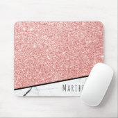 Anpassen der Blushed Rose Gold Imitate Glitzer Mar Mousepad (Mit Mouse)