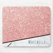 Anpassen der Blushed Rose Gold Imitate Glitzer Mar Mousepad (Vorne)