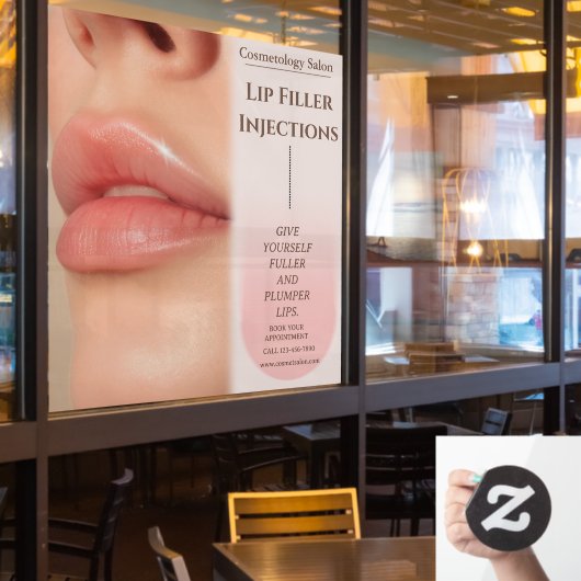 Anpassen der Botox Lip Filler Cosmetology Schönhei Fensteraufkleber (Restaurantfenster)