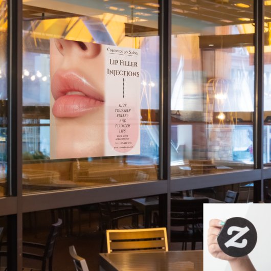 Anpassen der Botox Lip Filler Cosmetology Schönhei Fensteraufkleber (Restaurantfenster)