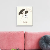 Anpassen der Dog-One-Line-Kunst mit Farbe Leinwanddruck (Insitu (Wohnzimmer))
