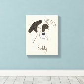 Anpassen der Dog-One-Line-Kunst mit Farbe Leinwanddruck (Insitu (Holzboden))