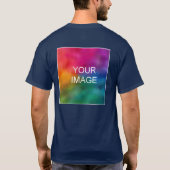 Anpassen der doppelseitigen Blauen Navy-Add-Image T-Shirt (Rückseite)
