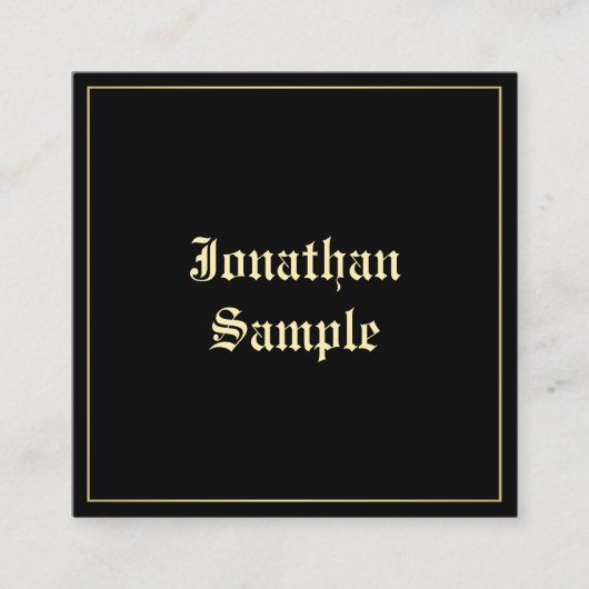 Anpassen der eleganten, alten englischen Skriptvor Quadratische Visitenkarte (Vorderseite)
