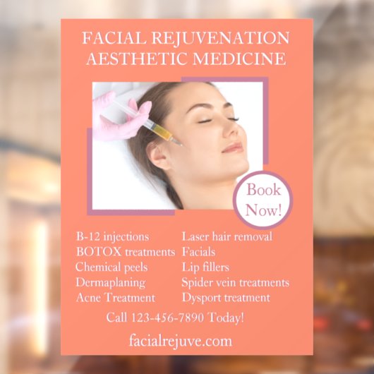 Anpassen der Hautreinigung Botox-Gesichter im Deta Fensteraufkleber (Blatt 2)