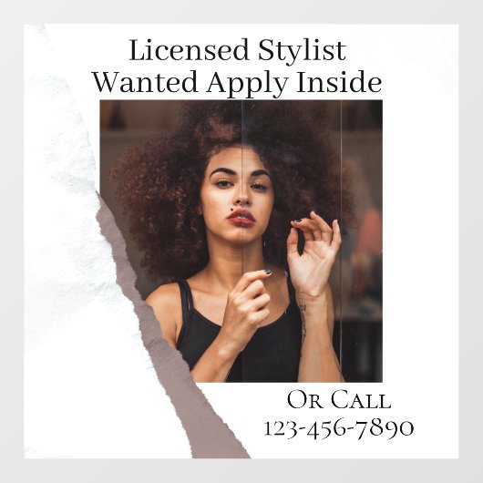 Anpassen der im Inneren Gewollt Haarstylle Fensteraufkleber (Blatt)