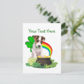Anpassen der It Jack Russell Puppy St Pattys Day C Postkarte (Stehend Vorderseite)