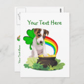 Anpassen der It Jack Russell Puppy St Pattys Day C Postkarte (Vorne/Hinten)