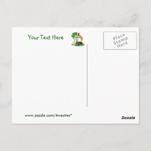 Anpassen der It Jack Russell Puppy St Pattys Day C Postkarte (Rückseite)