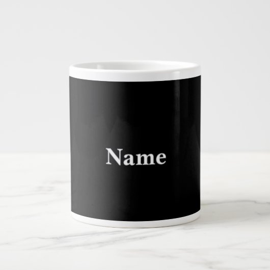 Anpassen der Jet-Black-Personalisierung mit Namen Jumbo-Tasse (Vorderseite)