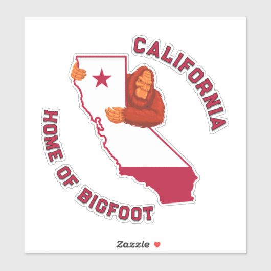 Anpassen der kalifornischen Staat-Zuhause von Bigf Aufkleber (Blatt)