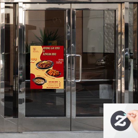 Anpassen der koreanischen Restaurantwerbung Fensteraufkleber (Büro Tür)