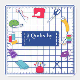 Anpassen der Label-Quilt-Sticker Quadratischer Aufkleber