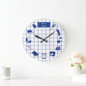 Anpassen der Label-Quilt-Zeit Große Wanduhr (Zuhause)