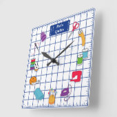 Anpassen der Label-Quilt-Zeit Quadratische Wanduhr (Winkel)