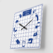 Anpassen der Label-Quilt-Zeit Quadratische Wanduhr (Winkel)