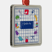 Anpassen der Label-Quilt-Zeit Silbernes Ornament (Rechts)