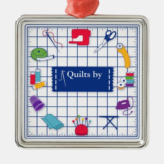 Anpassen der Label-Quilt-Zeit Silbernes Ornament (Vorne)