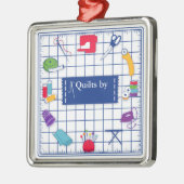 Anpassen der Label-Quilt-Zeit Silbernes Ornament (Links)
